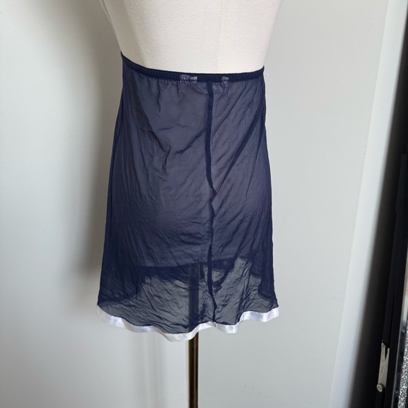 Y2K la vie en rose Elegant Navy and White Lace Halter Dress M maid nautical - Picture 5 of 6